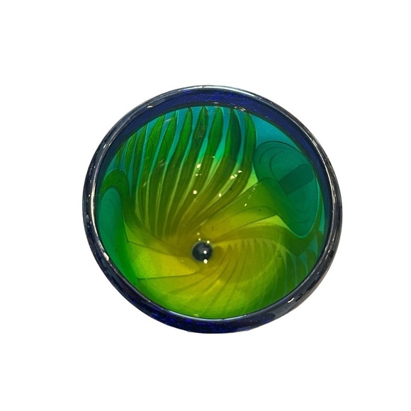 Talavera Hand Painted Cobalt Goblet Calla Lily One - Picture 2 of 7